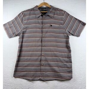 Hippy Tree Montauk Nomad‎ Division Woven Shirt Men's 2XL Brown Cotton Striped